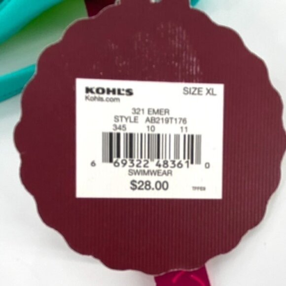 Reversible Triangle Bikini Swimsuit Halter Top Juniors Sz L Chevron Neon Green - Picture 8 of 16